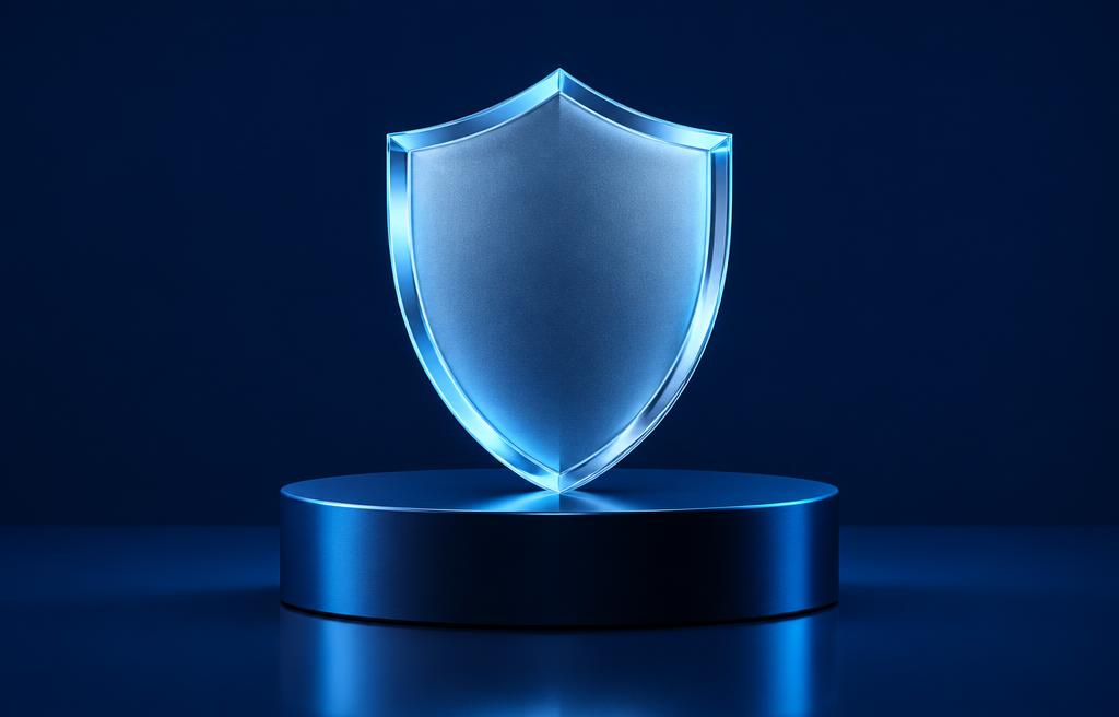 Glass shield representing protection